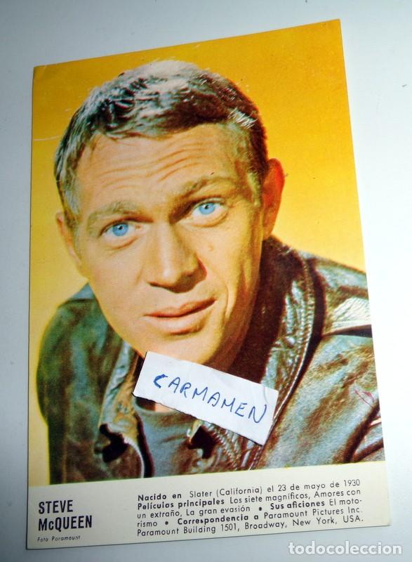 Cinema: FOTO POSTAL PROMOCIONAL ANTIGUA - STEVE McQUEEN - ACTOR -