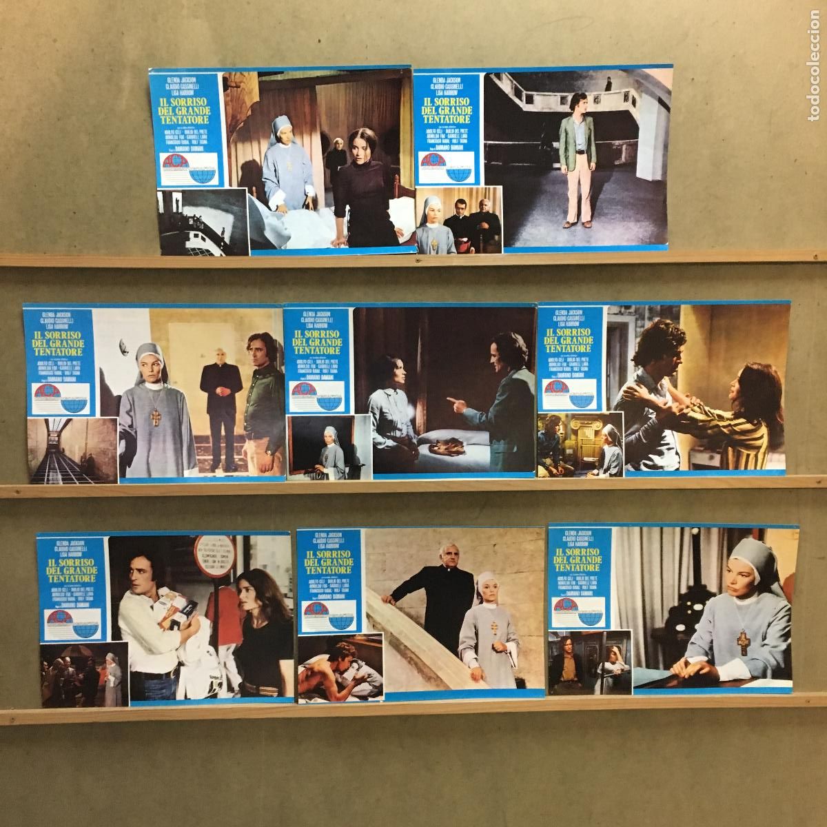 Cinema: ADF75 LA SONRISA DEL GRAN TENTADOR GLENDA JACKSON SET 8 FOTOCROMOS ORIGINAL ITALIANO