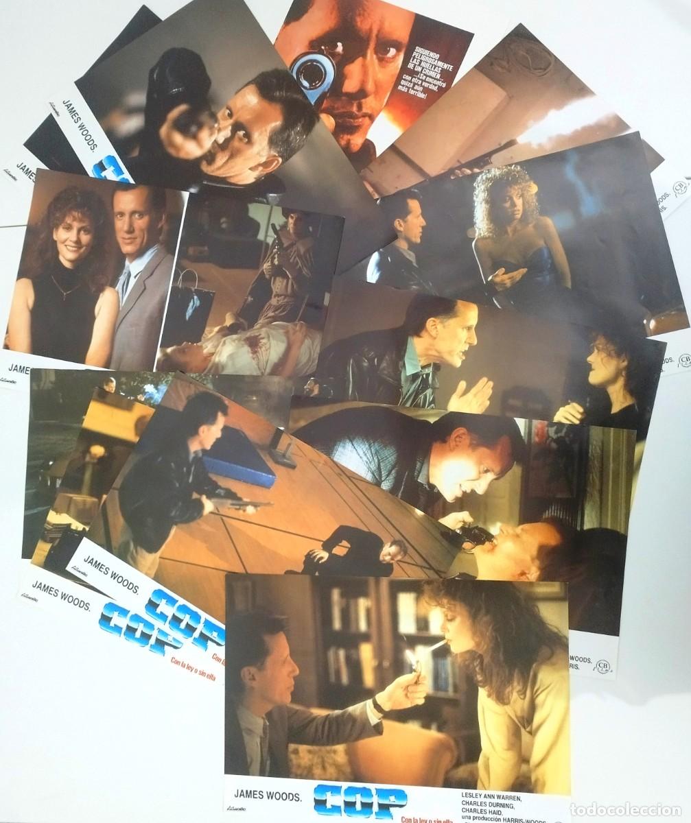 Cinema: COP (1988) &ndash; Lote 12 Lobby Cards originales prensa / cine &ndash; James Woods &ndash; Thriller 80s