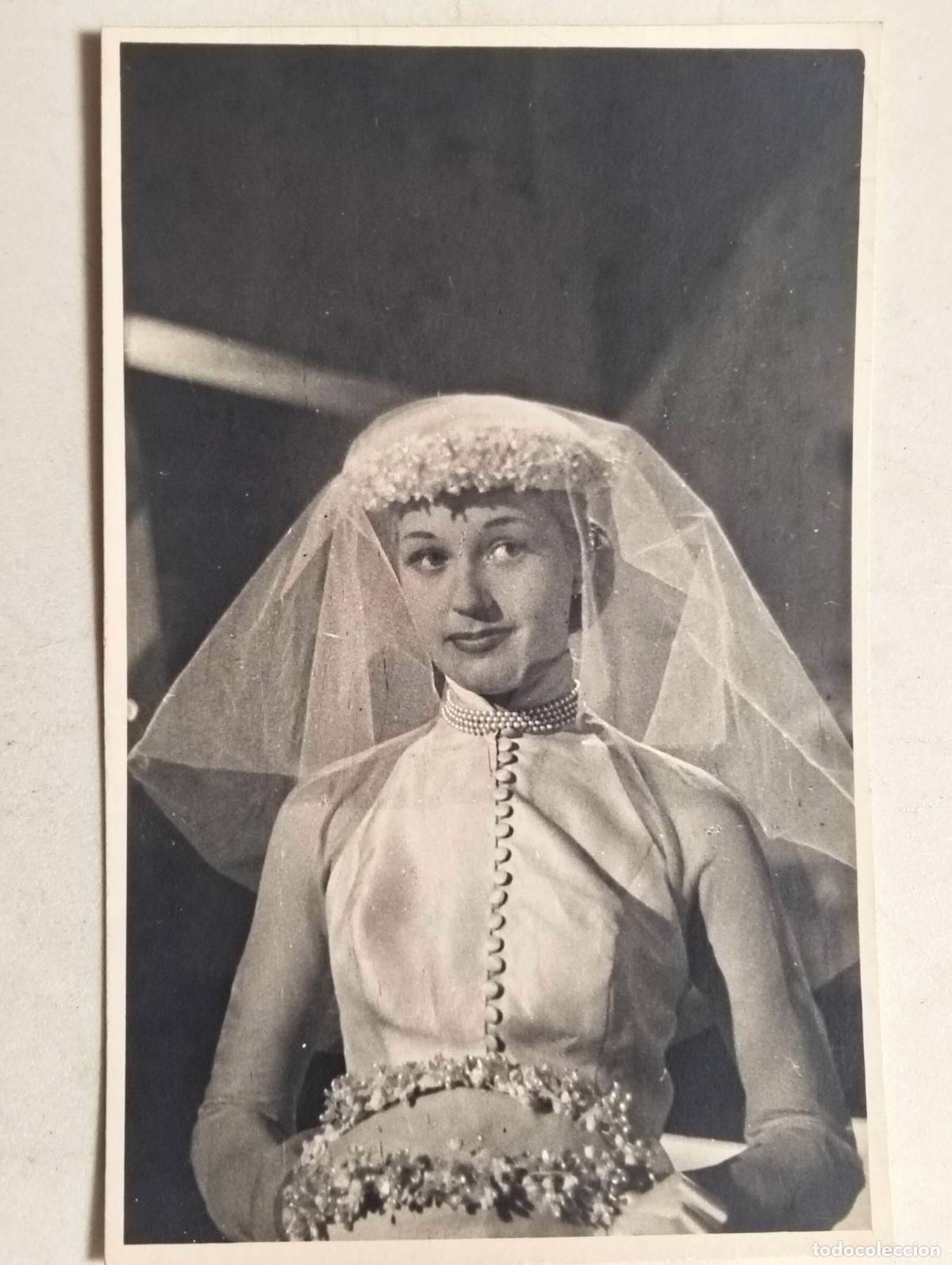 Cine: ANTIGUA FOTOGRAFIA, ANALIA GADE VESTIDA DE NOVIA, MEDIDAS 8,5 X 13,5 CM