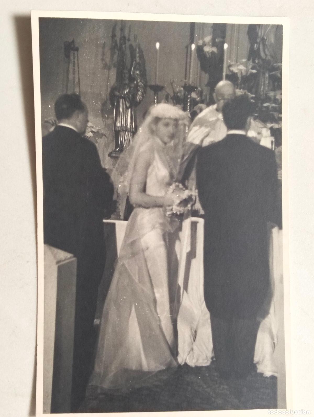 Cine: ANTIGUA FOTOGRAFIA, ANALIA GADE VESTIDA DE NOVIA, MEDIDAS 8,5 X 13,5 CM