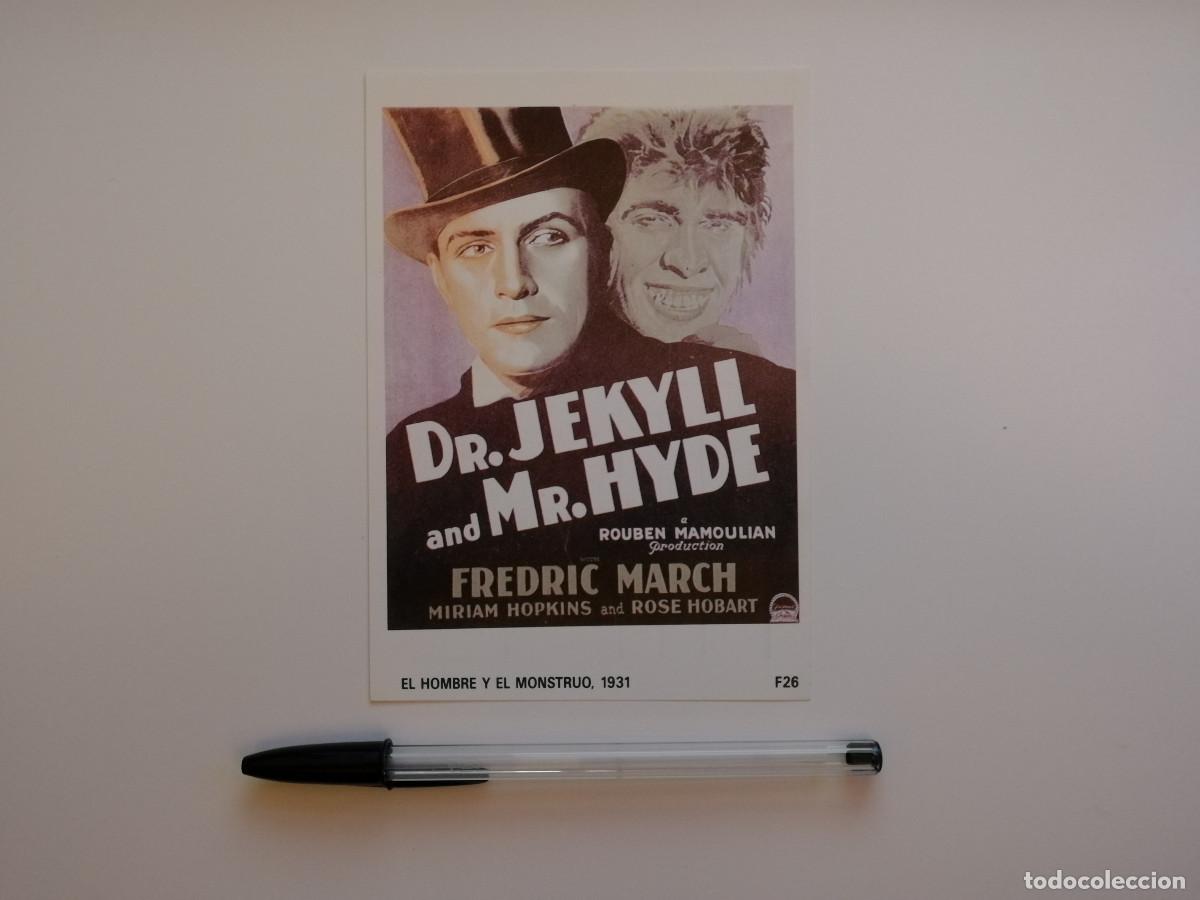 Cine: POSTAL PAPEL -10*15- EL HOMBRE Y EL MONSTRUO - TERROR - FREDRIC MARCH