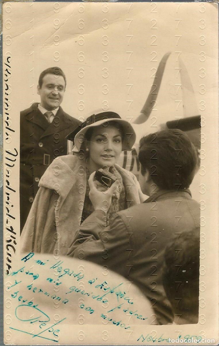 Kino: CARMEN SEVILLA MADRID BARAJAS 1959 ARCHIVO MERCEDES VECINO PEPE VAQUERO 13X8 FOTOGRAFIA UNICA LM54