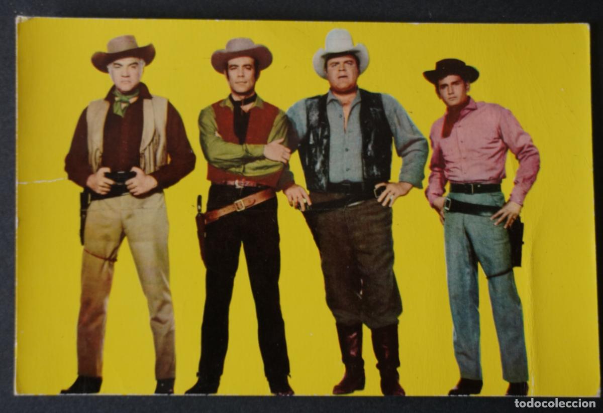 Cine: La Famil&ntilde;ia Cartwright de la serie BONANZA, postal usada editada el a&ntilde;o 1974