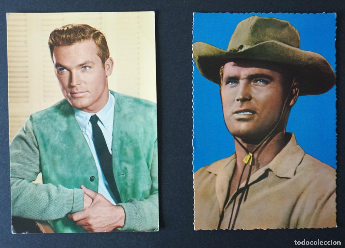Cine: Ty Hardin, interprete de la serie &rdquo;BRONCO&rdquo;, postal circulada editada el a&ntilde;o 1963