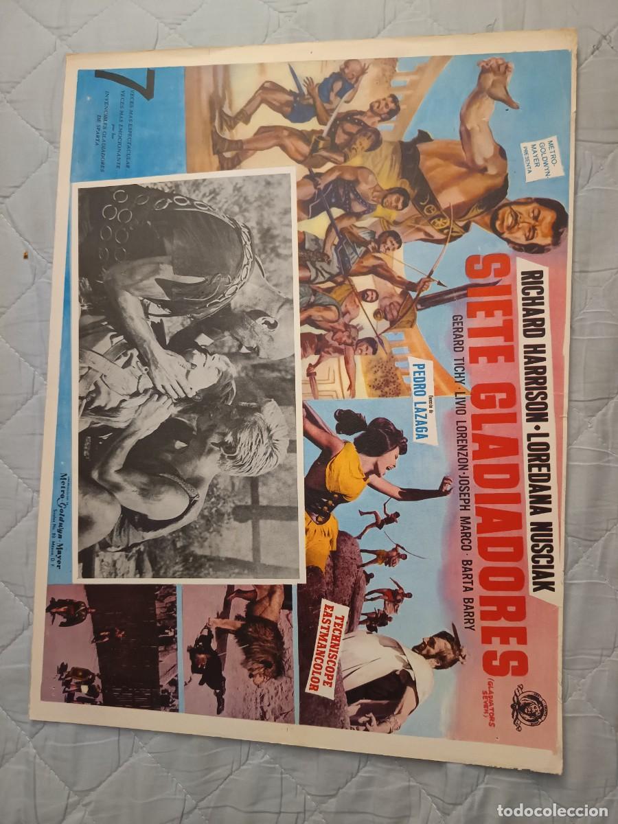 Kino: SIETE GLADIADORES RICHARD HARRISON LOBBY CARD ORIGINAL