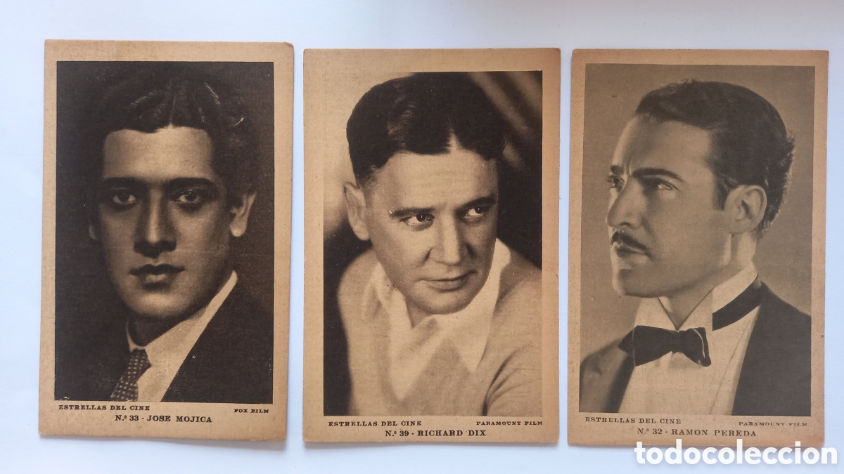 Kino: Lote 3 postales actores a&ntilde;os 1940s. Sin circular