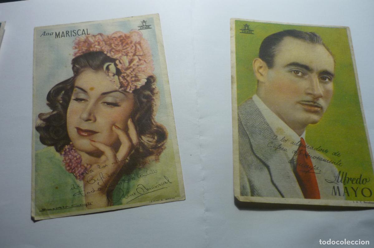 Cin&eacute;ma: lote artistas cine espa&ntilde;ol alfredo mayo.-ana mariscal .- con publicidad