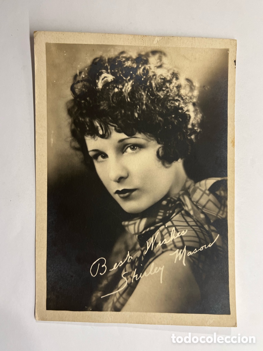 Cine: Shirley Mason. Foto con aut&oacute;grafo impreso actriz estadounidense de la &eacute;poca del cine mudo