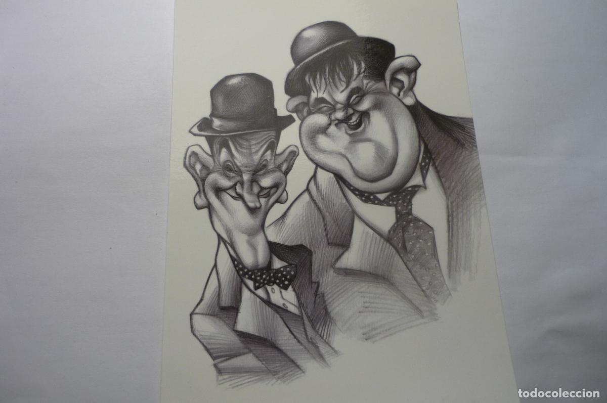 Cine: postal cine dibujo vizcarra stan laurel .-o hardy
