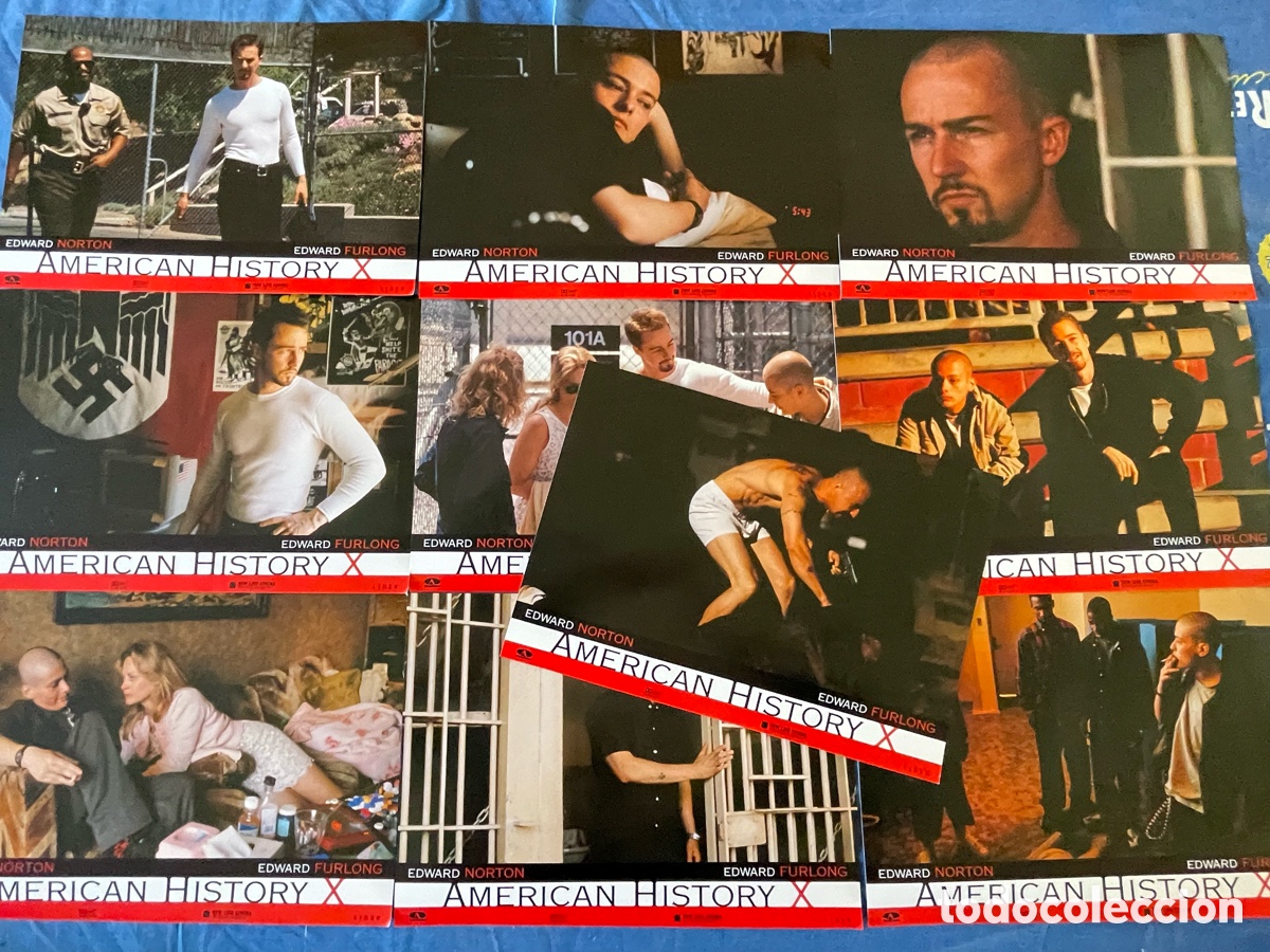 Kino: AMERICAN HISTORY X EDWARD NORTON LOTE DE 10 FOTOCROMOS ORIGINALES