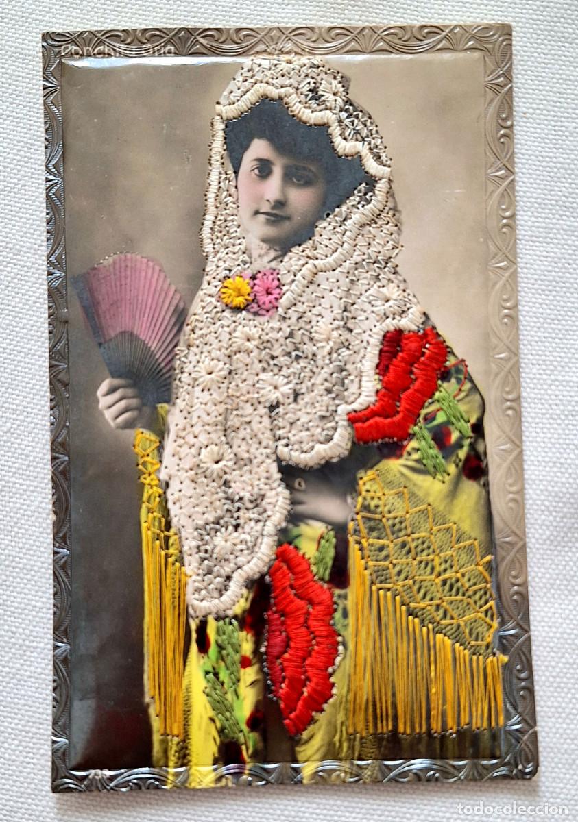 Cin&eacute;ma: Conchita Oria postal Bordada circulada Circa 1900
