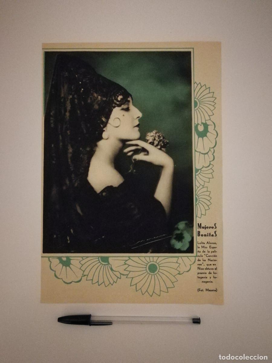 Cine: ANTIGUO ANUNCIO ENCARTONADO -A4- LOLITA ALONSO - CANCION DE LAS NACIONES