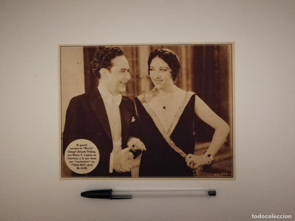 Cinema: ANTIGUO ANUNCIO ENCARTONADO -13*18- Ernesto Vilches y Mar&iacute;a Fernanda Ladr&oacute;n de Guevara - Cheri-bibi