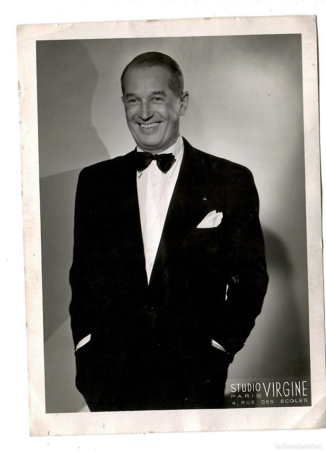 Kino: Fotografia de Maurice Chevalier. CE de la Rue. Estudio Virgine, Paris. 13 x 19 cms. Vell i Bell