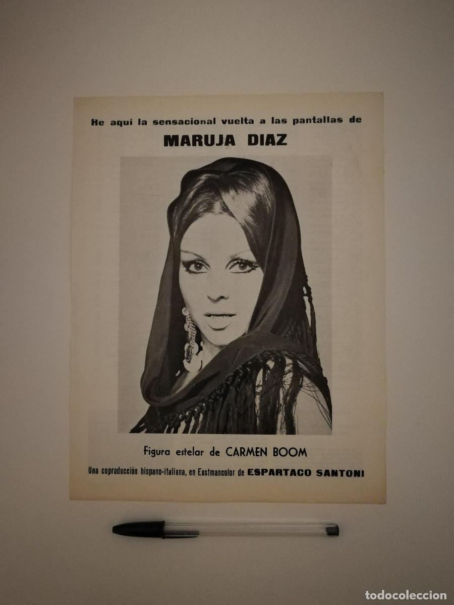Kino: ANTIGUO ANUNCIO ENCARTONADO - A4- CARMEN BOOM - MARUJITA DIAZ - MARUJA - CINE ESPA&Ntilde;OL