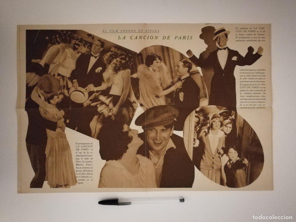 Kino: ANTIGUO ANUNCIO ENCARTONADO- A3- LA CANCION DE PARIS - MAURICE CHEVALIER