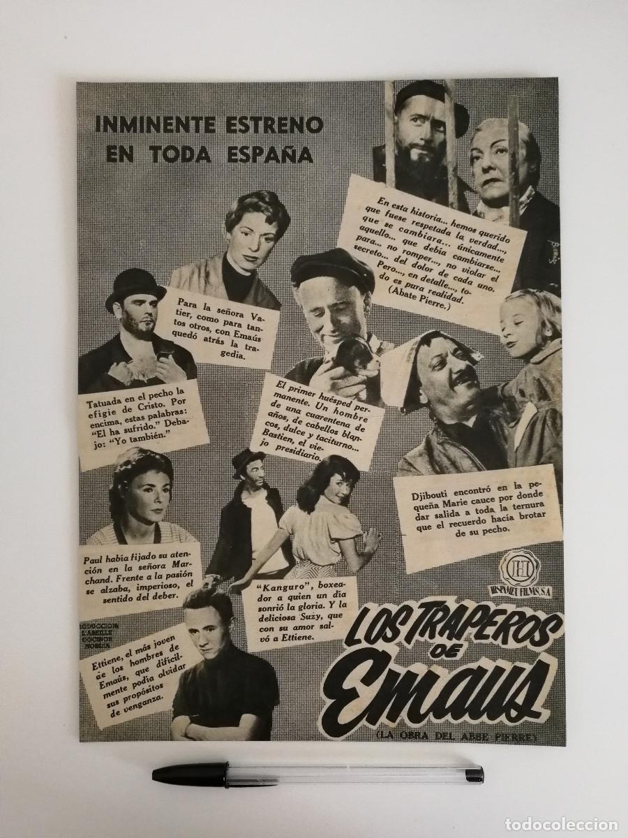 Kino: ANTIGUO ANUNCIO ENCARTONADO -A4- LOS TRAPEROS DE EMAUS - PUBLICIDAD - ROBERT DARENE- ANDRE REYBAZ
