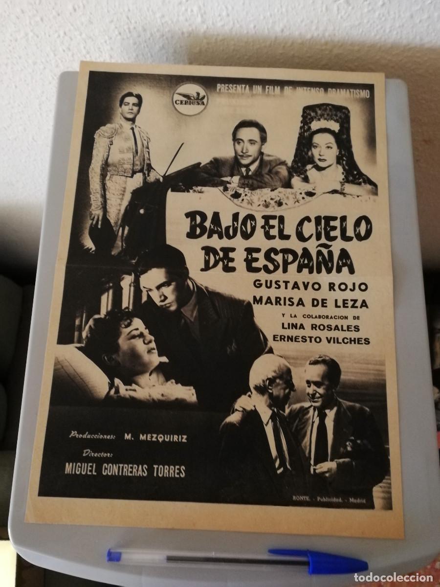 Kino: ANTIGUO ANUNCIO ENCARTONADO -A4- TOROS - BAJO EL CIELO DE ESPA&Ntilde;A - CINE ESPA&Ntilde;OL - MANUEL GRANERO