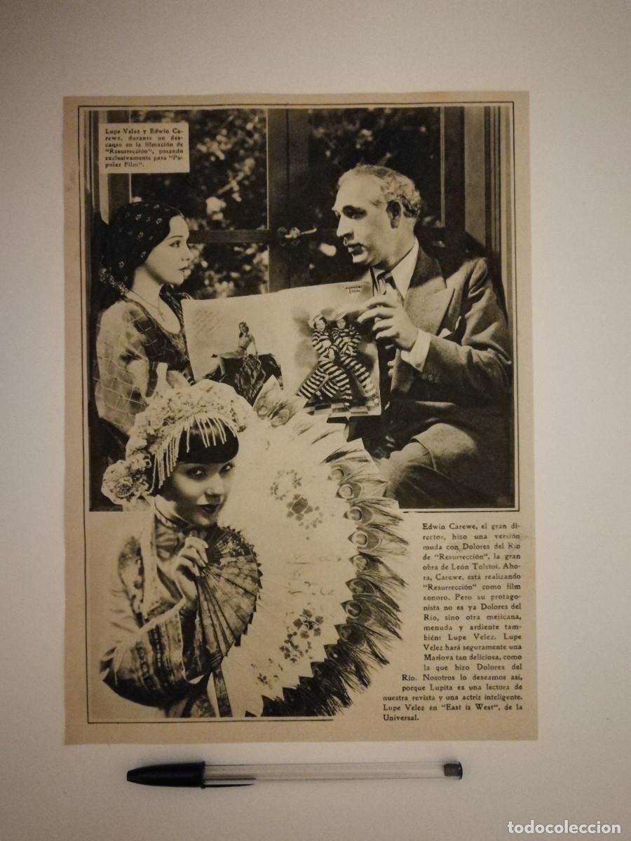 Kino: ANTIGUO ANUNCIO ENCARTONADO -A4- RESURRECCION - LUPE VELEZ