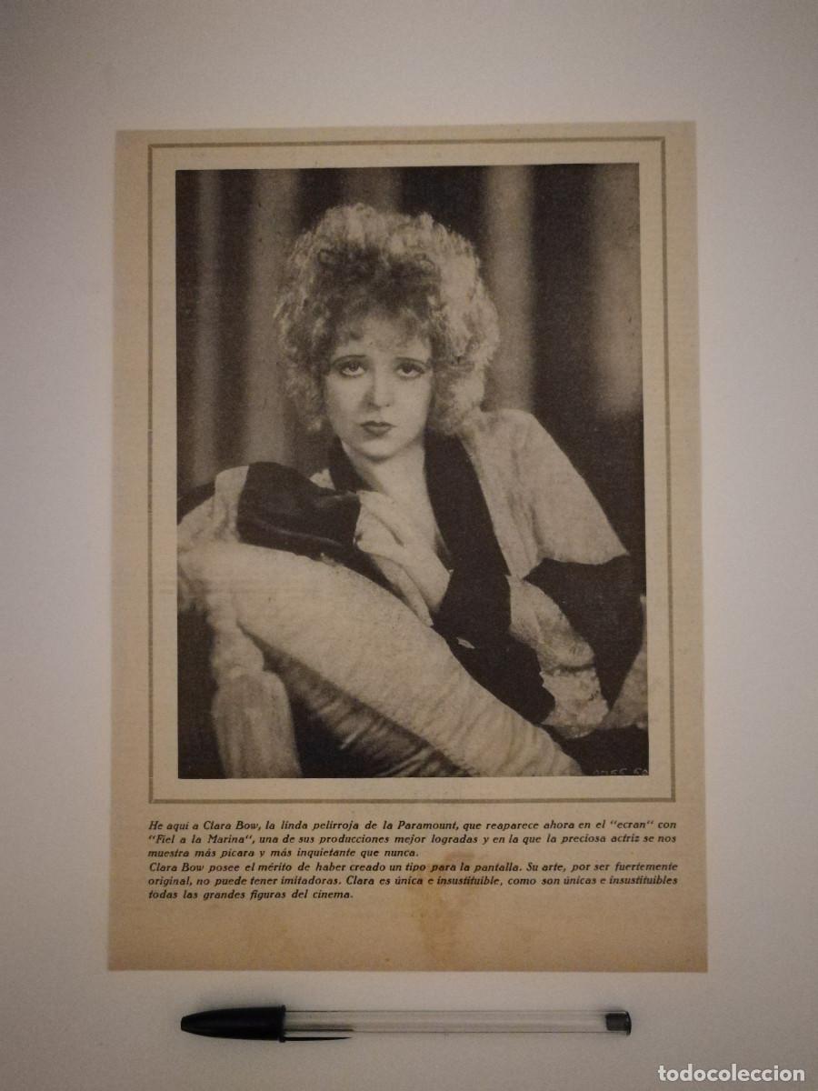 Kino: ANTIGUO ANUNCIO ENCARTONADO -A4- FIEL A LA MARINA - CLARA BOW