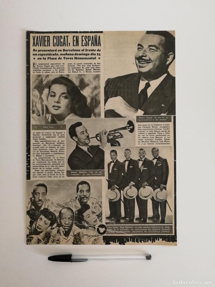 Kino: ANTIGUO ANUNCIO ENCARTONADO -A4- XAVIER CUGAT EN ESPA&Ntilde;A - ABBE LANE - MUSICAL ORQUESTA