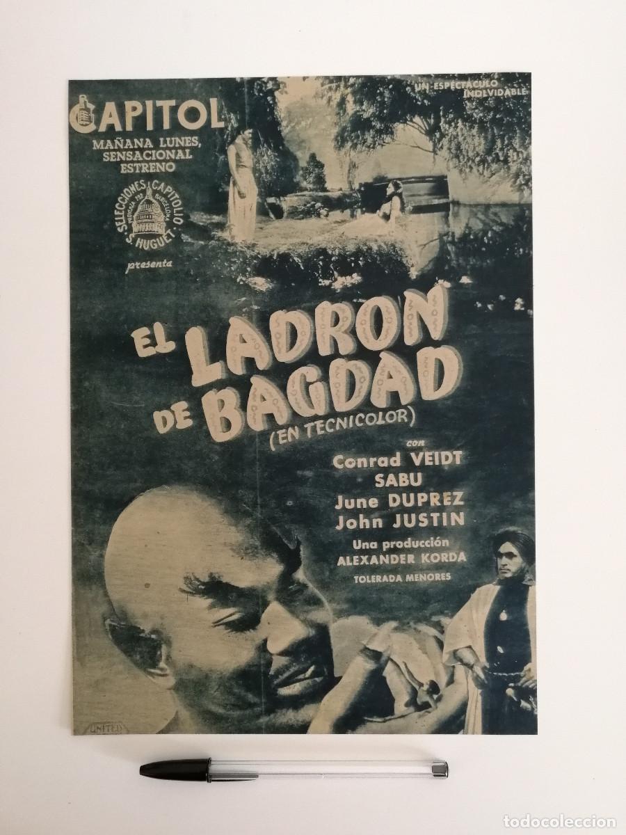 Kino: ANTIGUO ANUNCIO ENCARTONADO - EL LADRON DE BAGDAD - SABU - CONRAD VEIDT