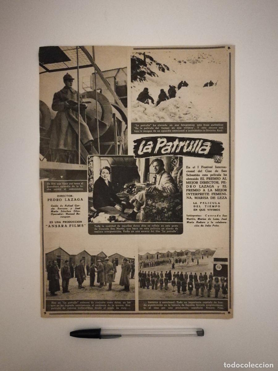 Kino: ANTIGUO ANUNCIO ENCARTONADO - A4- LA PATRULLA - CINE ESPA&Ntilde;OL - PEDRO LAZAGA - MARISA DE LEZA