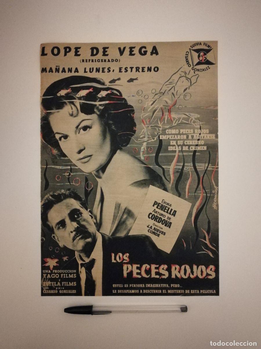 Kino: ANTIGUO ANUNCIO ENCARTONADO - LOS PECES ROJOS - EMMA PENELLA - ARTURO DE CORDOVA
