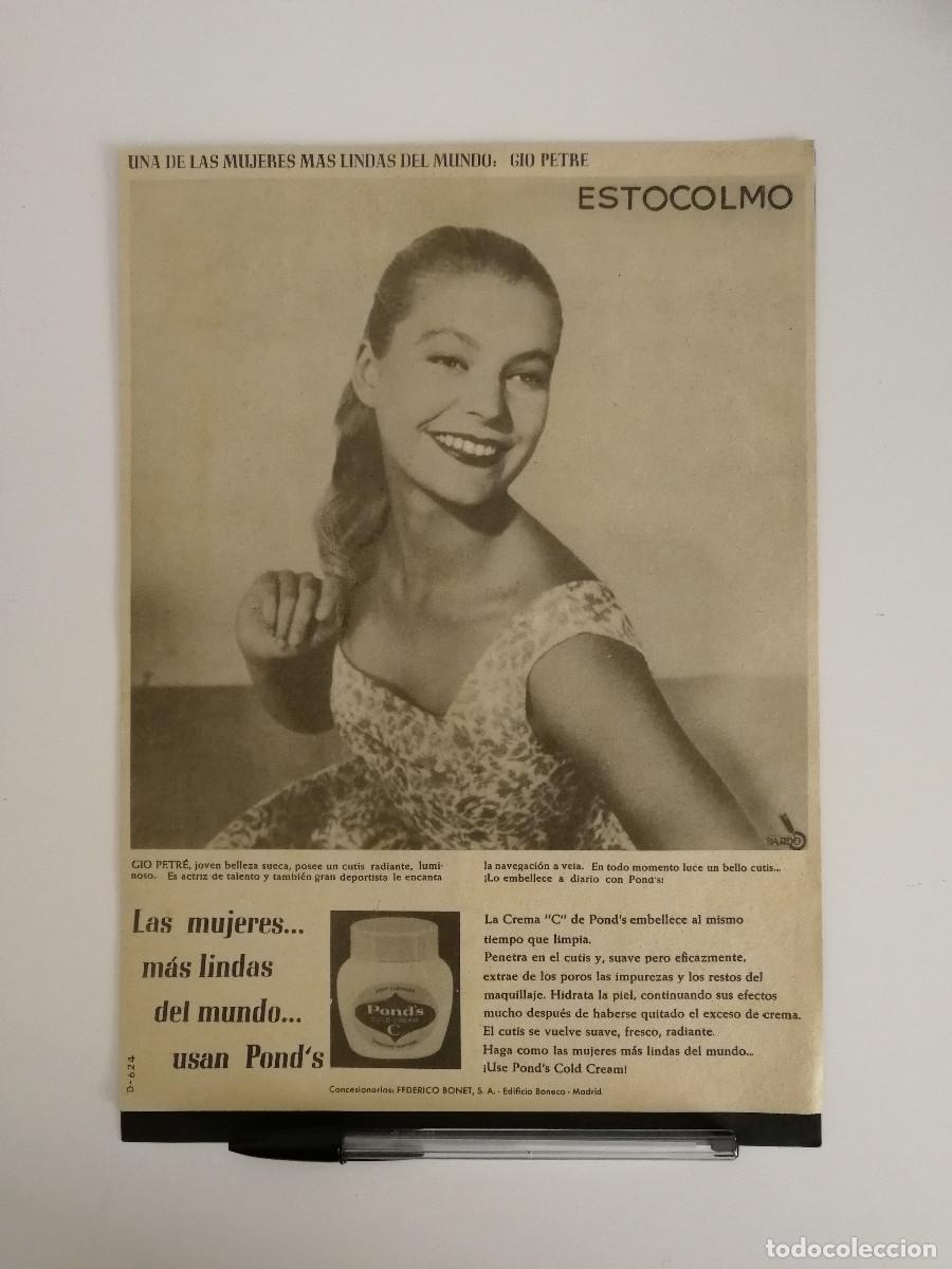 Kino: ANTIGUO ANUNCIO ENCARTONADO -A4- GIO PETRE - CREMA POND'S MAQUILLAJE - ESTOCOLMO