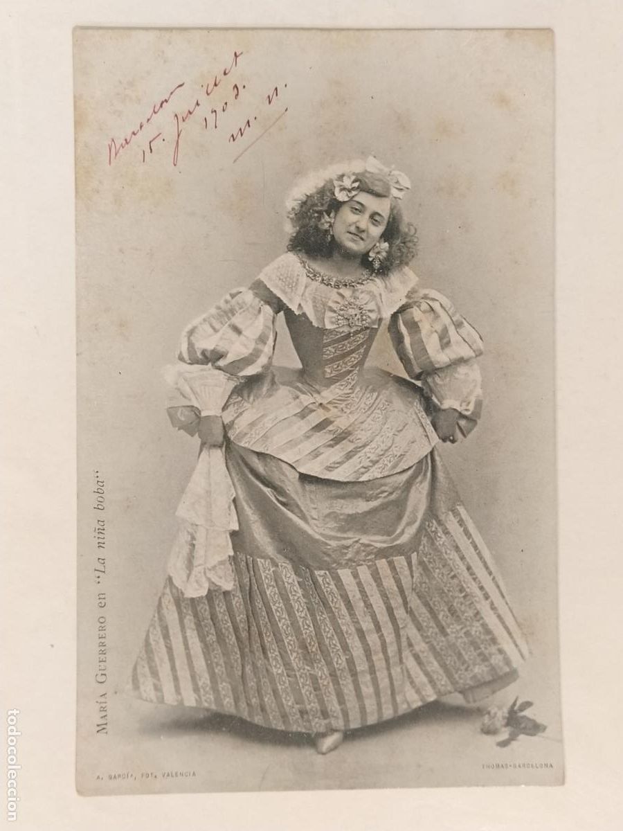 Kino: MARIA GUERRERO EN LA NI&Ntilde;A BOBA - LB BARTRINA - THOMAS - A.GARCIA FOT - POSTAL ANTIGUA -(113.374)