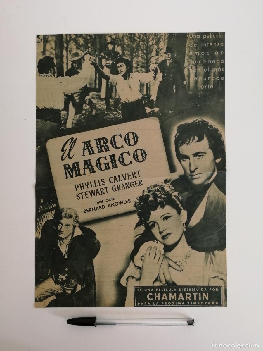 Cin&eacute;ma: ANTIGUO ANUNCIO ENCARTONADO -A4- EL ARCO MAGICO - AVENTURAS - PHYLLIS CALVERT - STEWART GRANGER