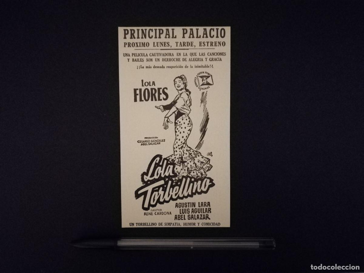 Cine: TARJETA ACARTONADA -9-13- LOLA TORBELLINO - LOLA FLORES