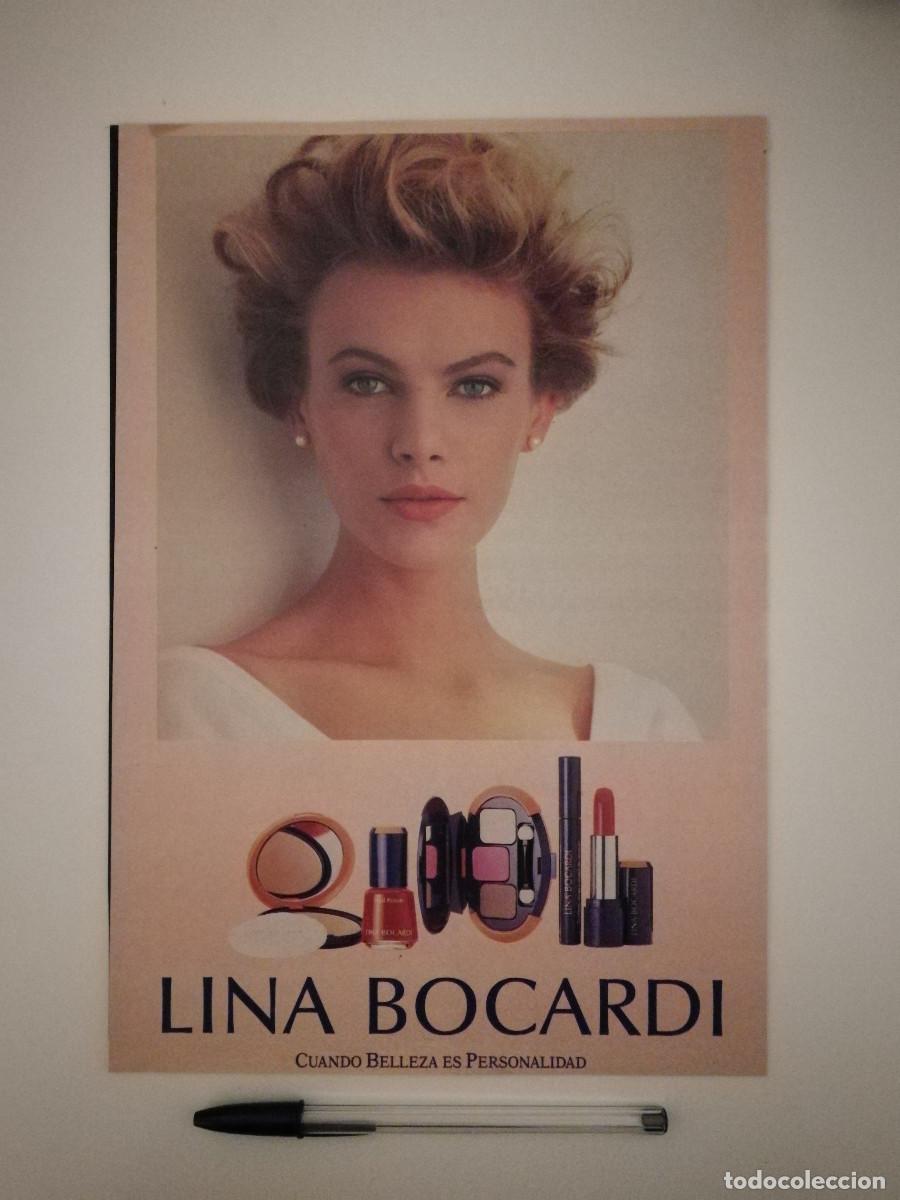 Cinema: ANTIGUO ANUNCIO ENCARTONADO -A4- LINA BOCARDI - MAQUILLAJE - PINTALABIOS - Renee Simonsen-PUBLICIDAD