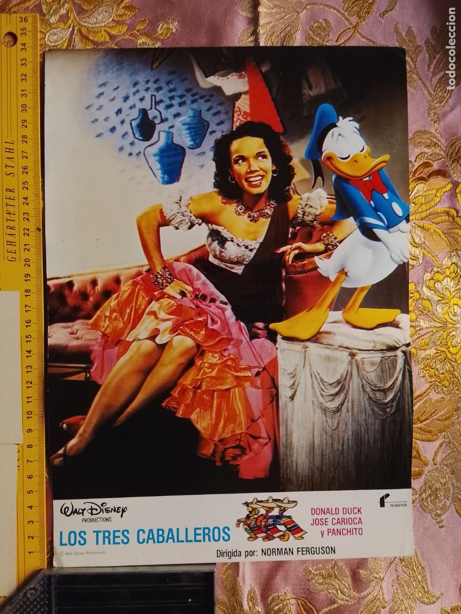 Kino: CARTEL AFICHE FOTOCROMO ORIGINAL - los tres caballeros Walt Disney Donald duck Jos&eacute; carioca y Panchi