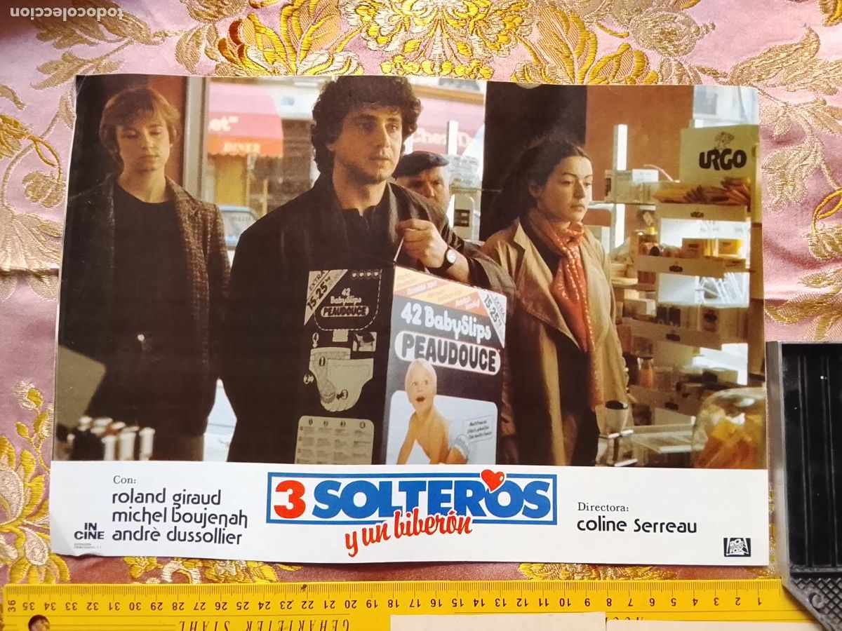 Kino: CARTEL AFICHE FOTOCROMO ORIGINAL - 3 solteros y un biber&oacute;n