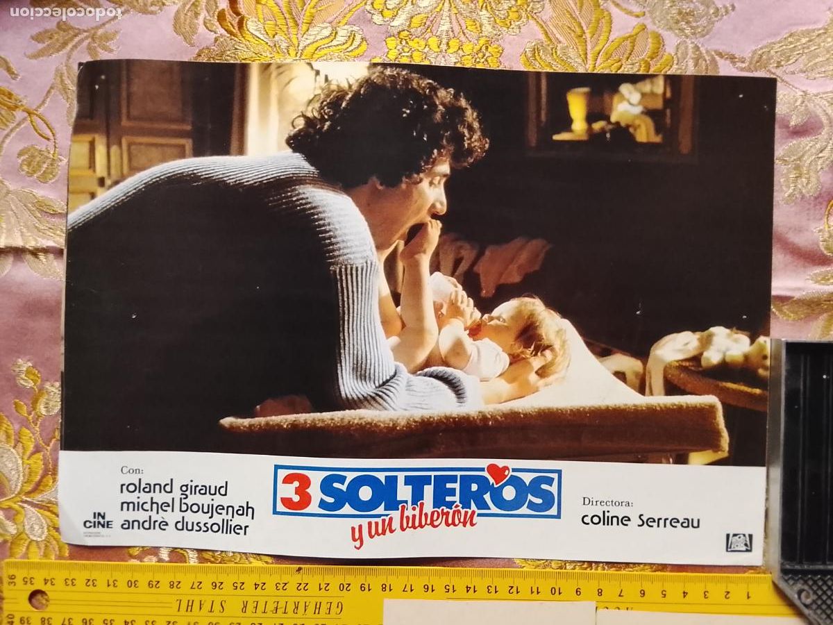 Kino: CARTEL AFICHE FOTOCROMO ORIGINAL - 3 solteros y un biber&oacute;n