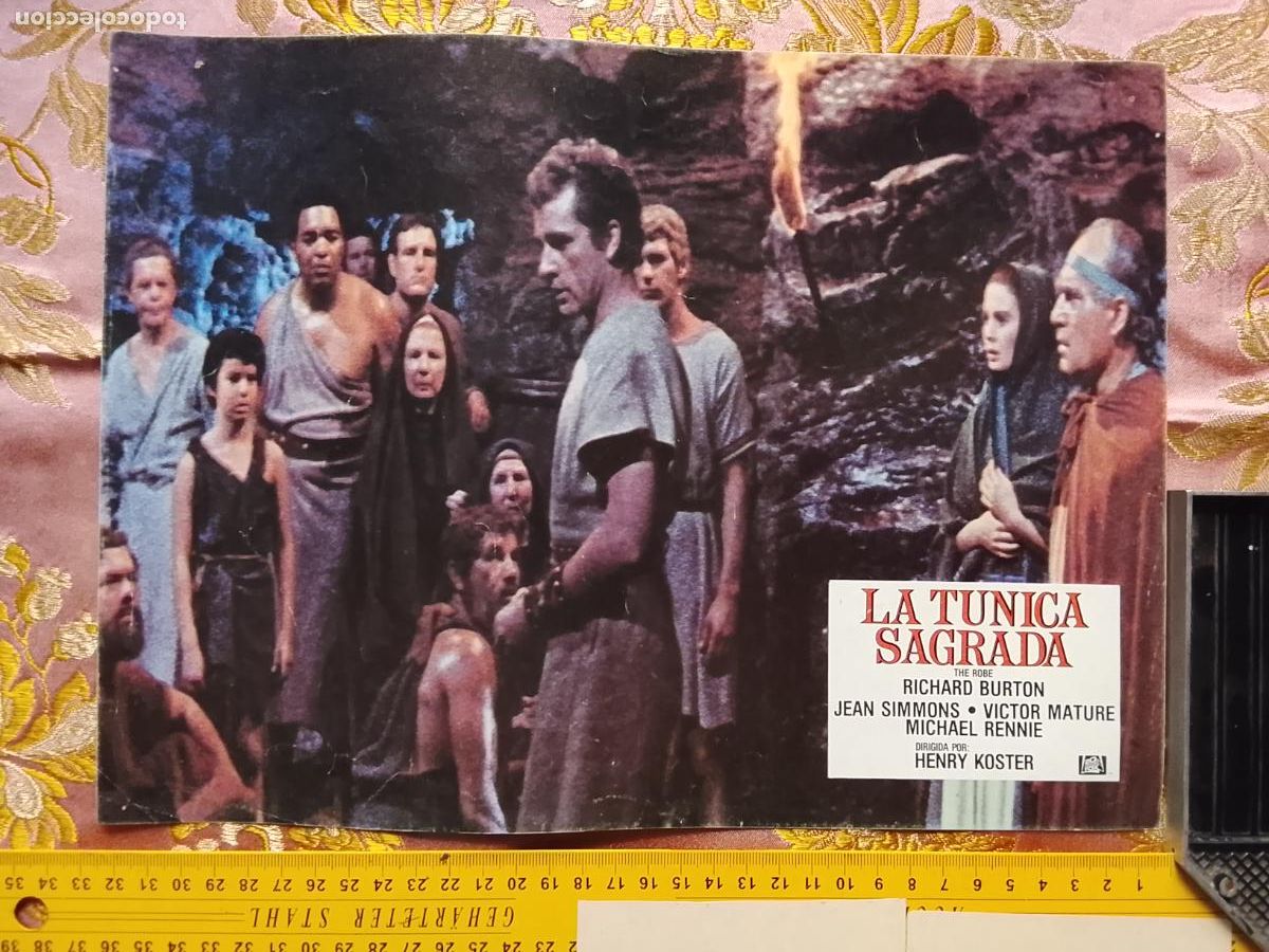 Cin&eacute;ma: CARTEL AFICHE FOTOCROMO ORIGINAL - la t&uacute;nica sagrada