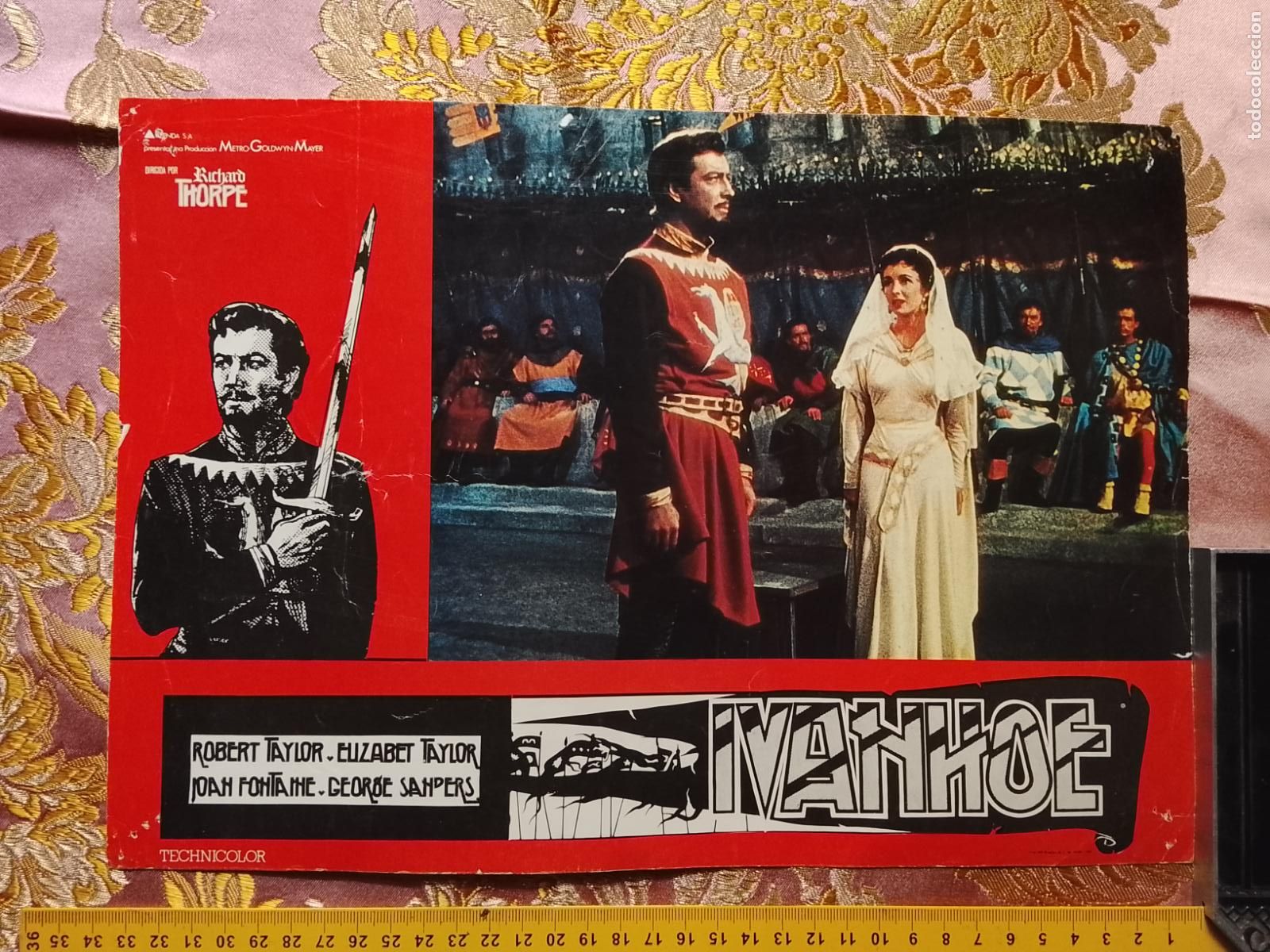 Cin&eacute;ma: CARTEL AFICHE FOTOCROMO ORIGINAL IVANHOE ROVERT TAYLOR ELIZABET TAYLOR JOAN FONTAINE GEORGE SAMPERS