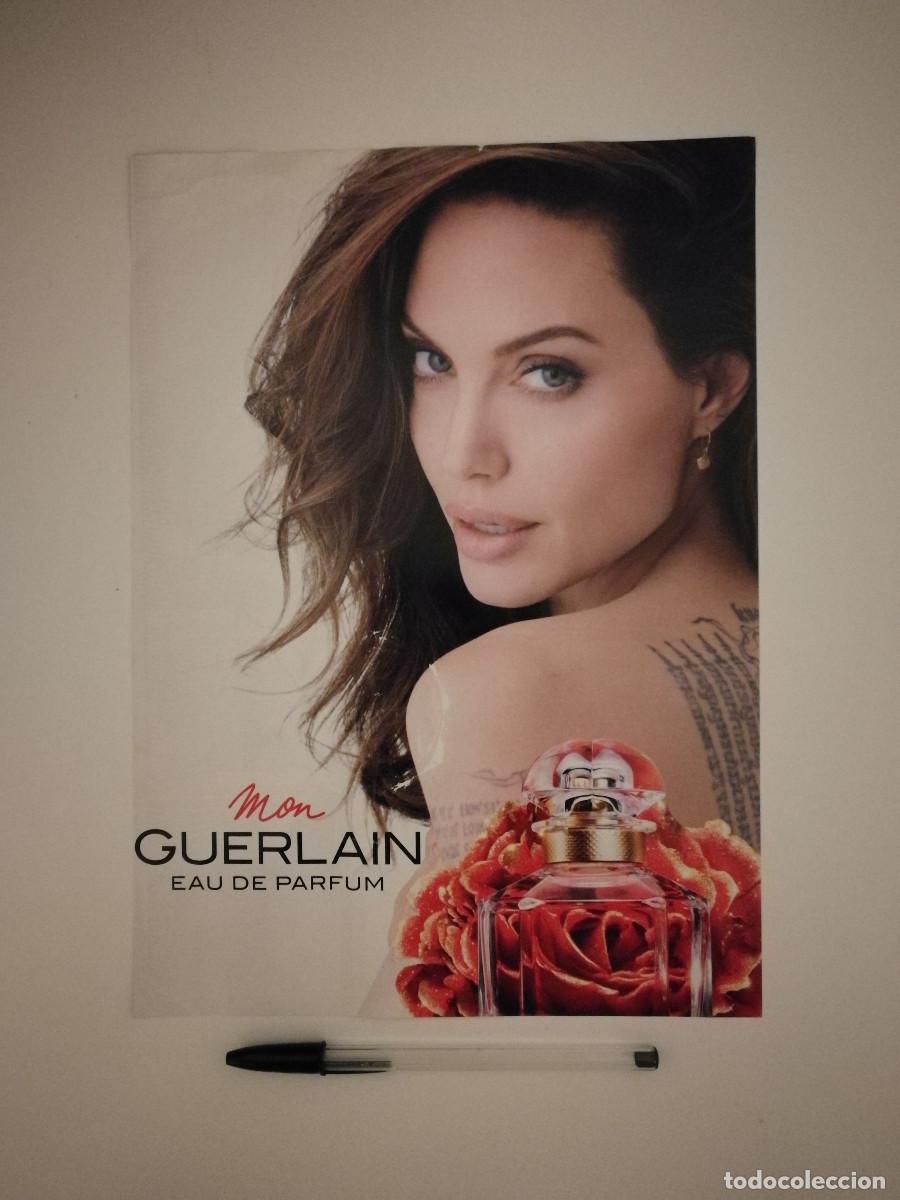 Kino: ANUNCIO ACARTONADO -A4- ANGELINA JOLIE - PERFUME MON GUERLAIN - PUBLICIDAD