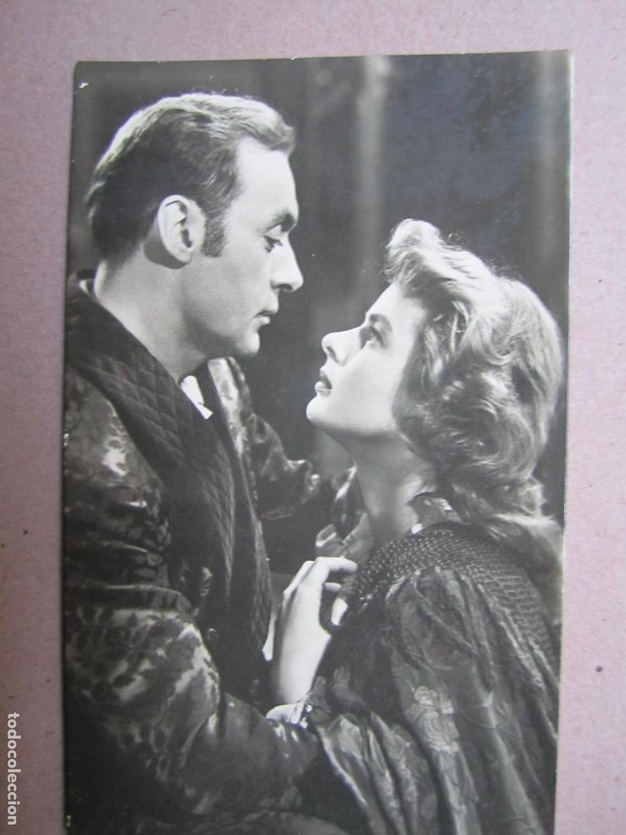 Kino: charles boyer ingrid bergman postal original b/n - luz que agoniza
