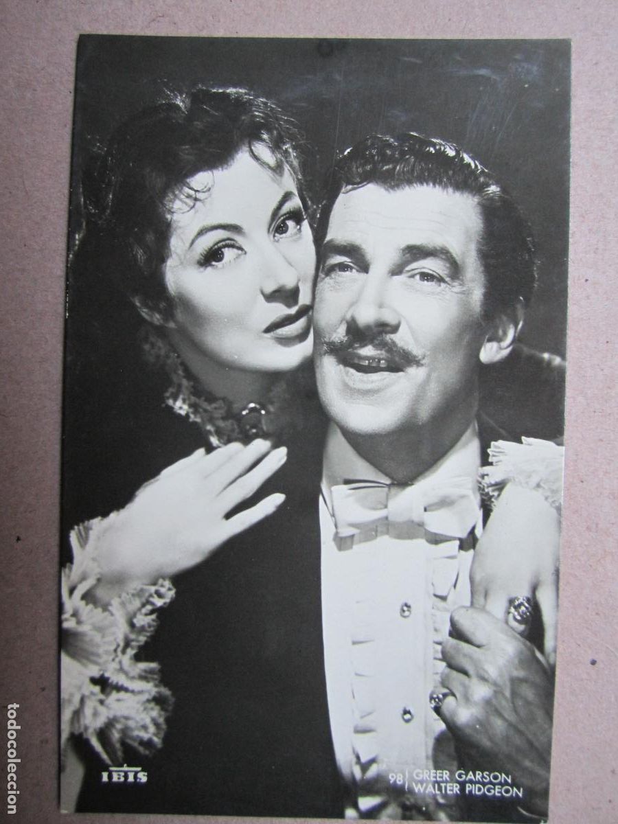 Kino: greer garson walter pidgeon postal original b/n - mrs miniver