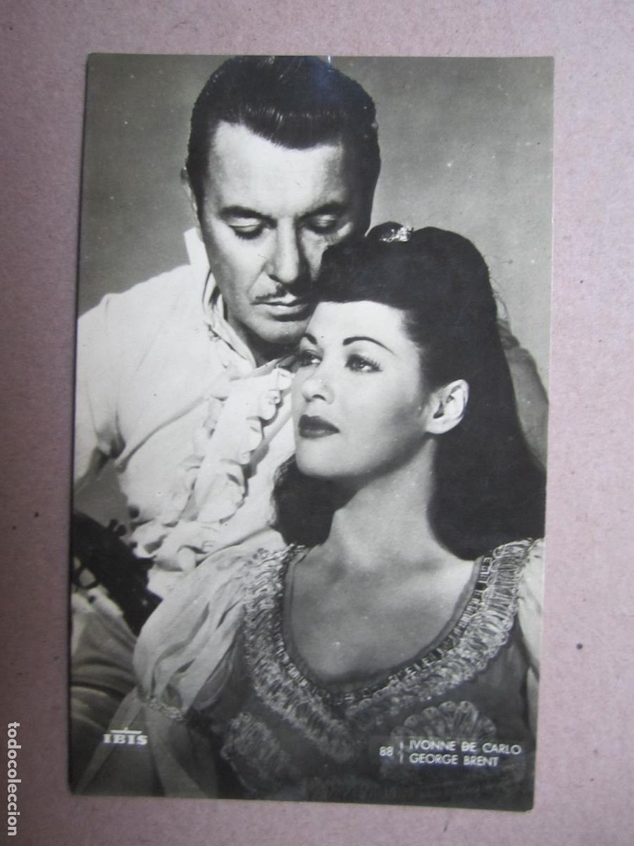 Kino: ivonne de carlo george brent postal original b/n - la esclava del desierto