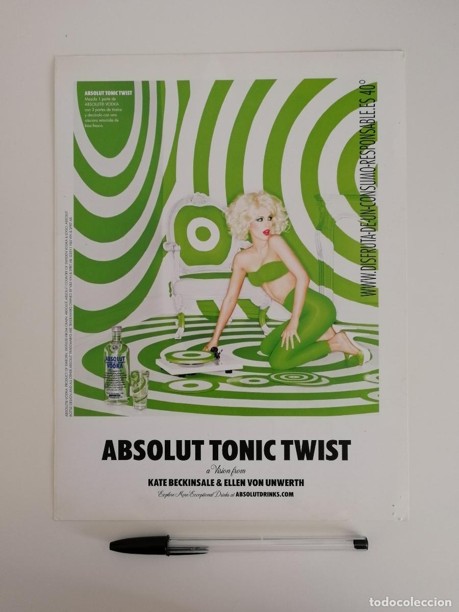 Cine: LAMINA PUBLICITARIA -A4- KATE BECKINSALE - VODKA ABSOLOUT - ANUNCIO ACARTONADO BEBIDA