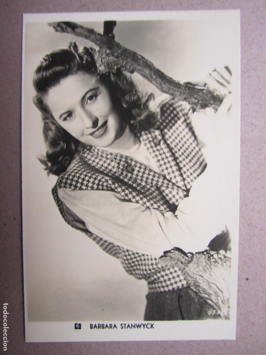 Cin&eacute;ma: barbara stanwyck postal original b/n - cinema actress