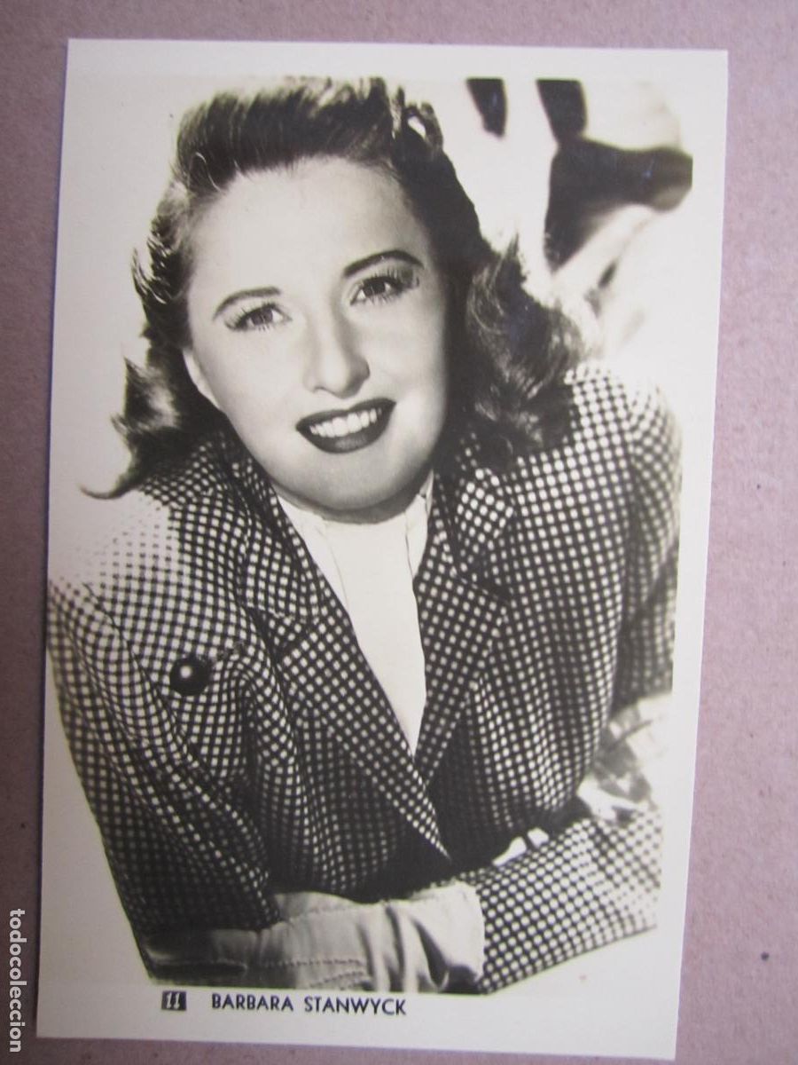 Cin&eacute;ma: barbara stanwyck postal original b/n - cinema actress