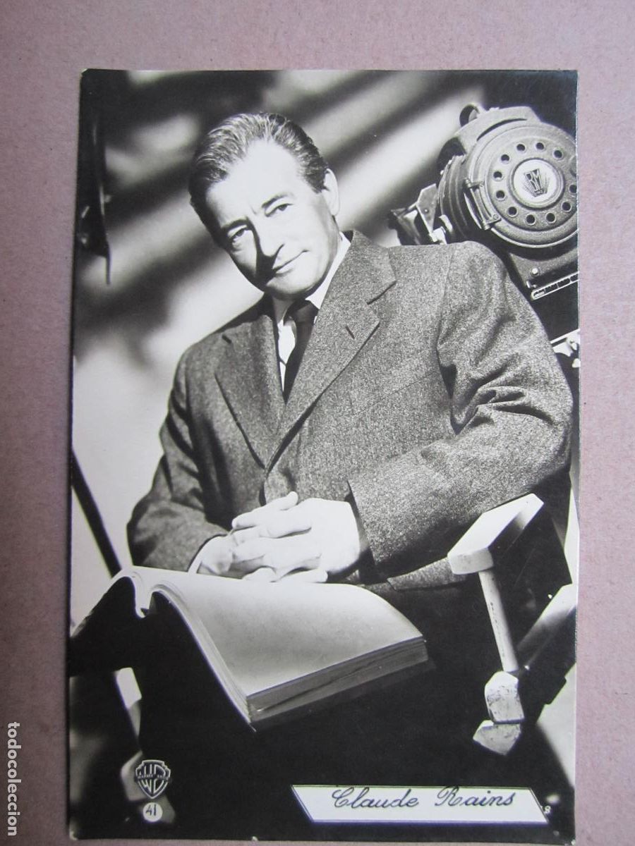 Cin&eacute;ma: claude rains - postal original b/n - cinema actor