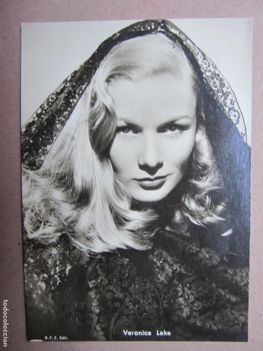 Cine: veronica lake - postal original b/n - cinema actress