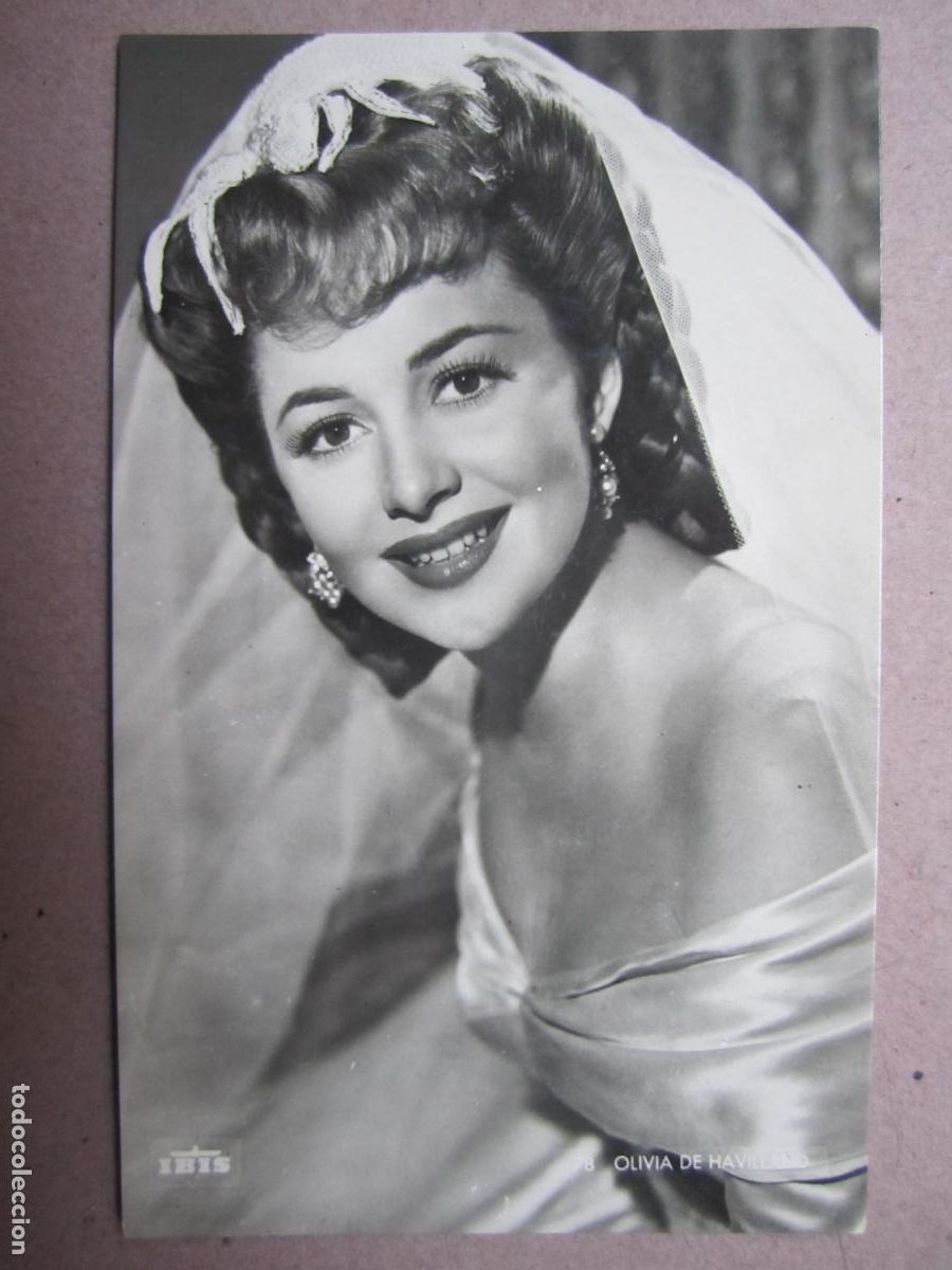 Cine: olivia de havilland - postal original b/n - cinema actress