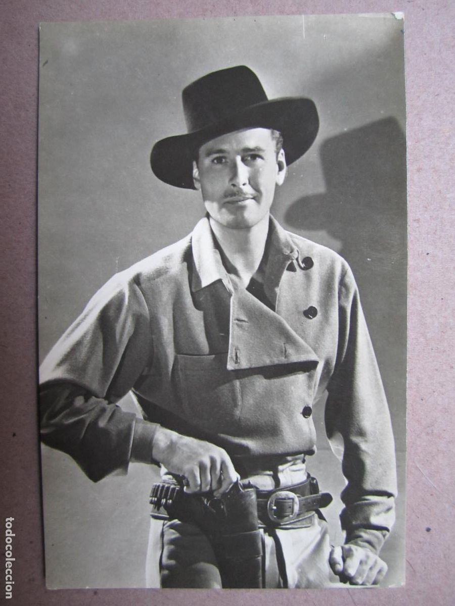 Cine: errol flynn - postal original b/n - cinema actor
